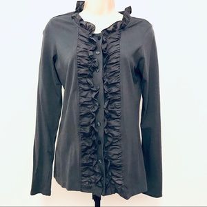 Esprit Ruffles Top Long Sleeves Size Small